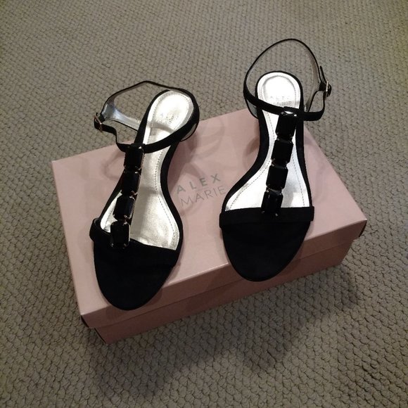 "HOST PICK" - NWOT - Black Jeweled Sandals by Alex Marie Sz 8.5 - Picture 1 of 14